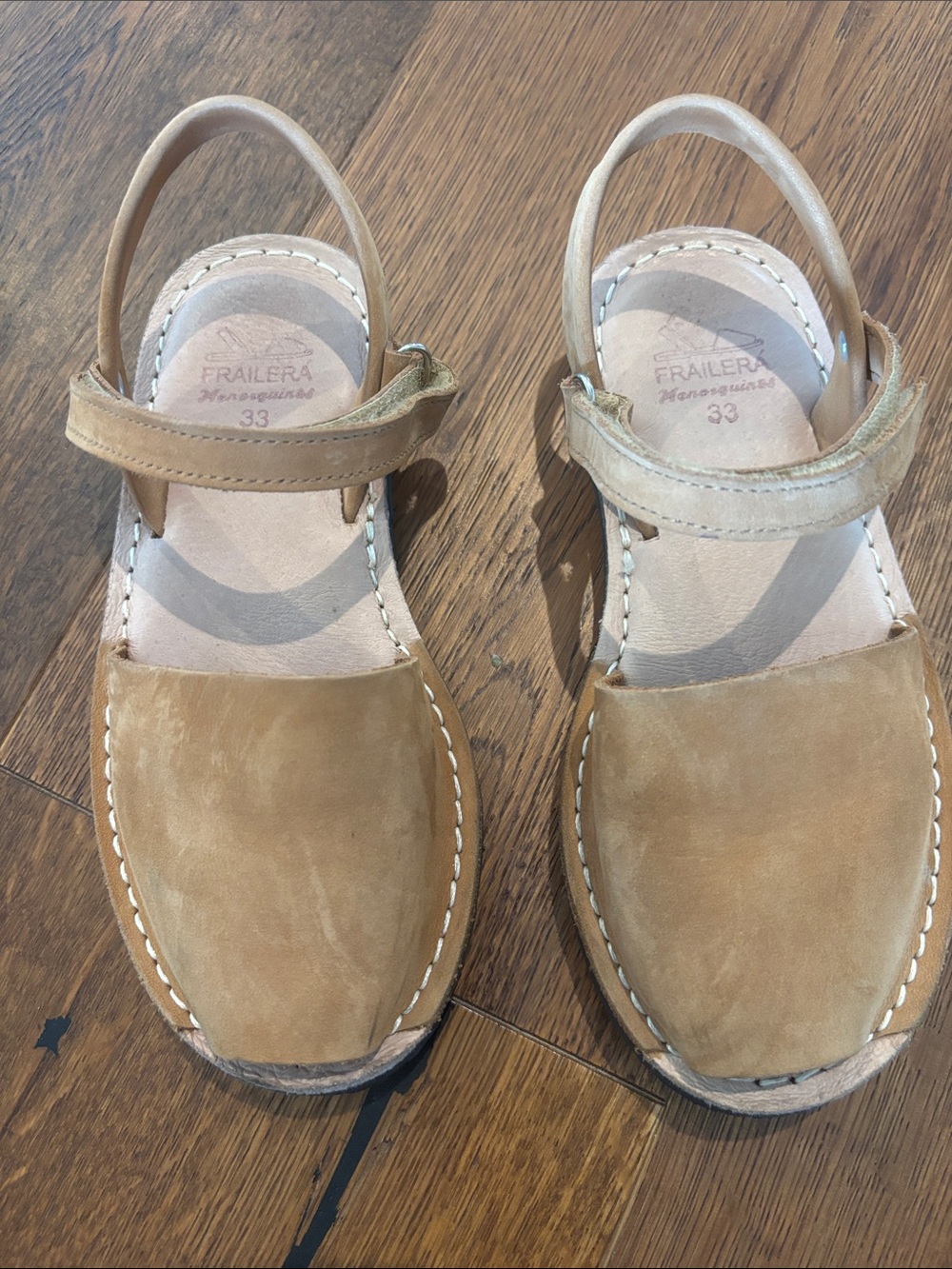 Kids Brown Leather Slingback Sandals - Frailera Style